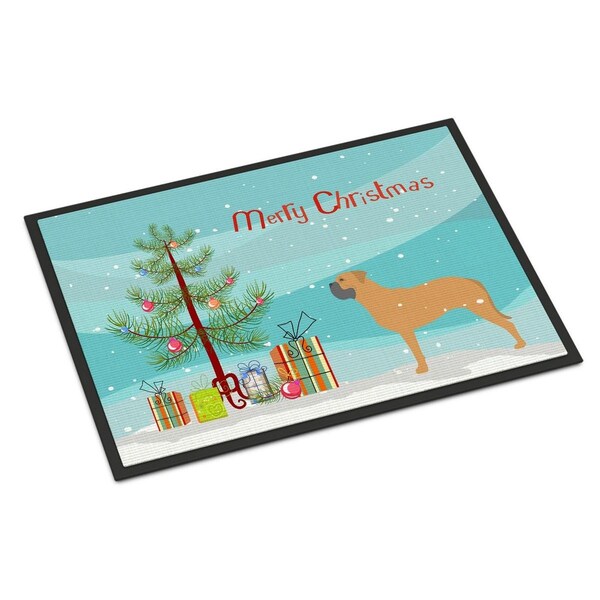 Carolines Treasures Bullmastiff Merry Christmas Tree Indoor or Outdoor Mat 18x27 BB2989MAT - main